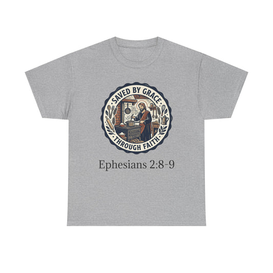 Saved by Grace Tee — "Saved & Seasoned" Christian Faith T-Shirt (Ephesians 2:8-9)