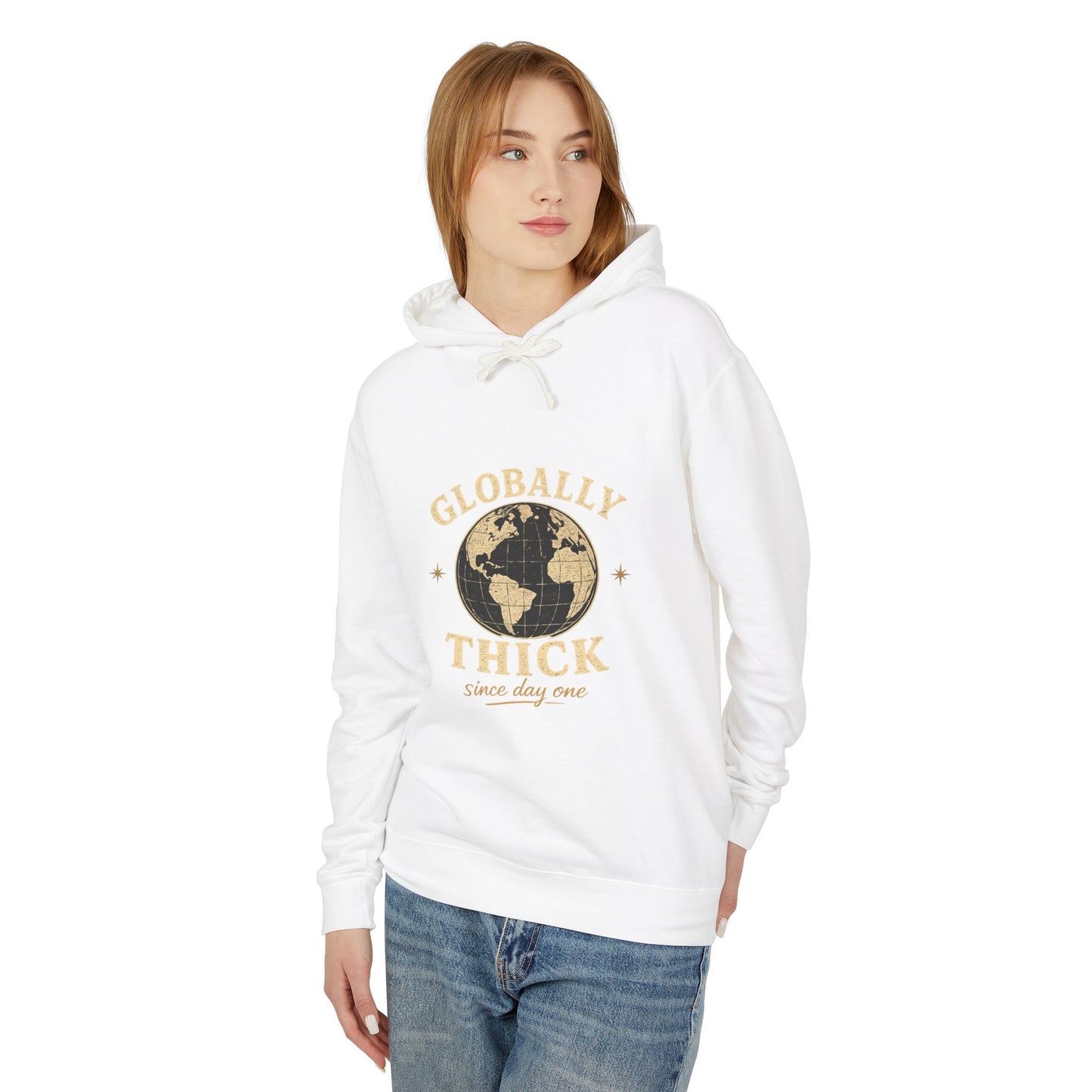 Globally Thick Hoodie – Retro Earth Graphic "Since Day One"