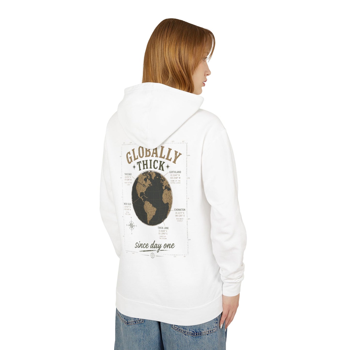 Globally Thick Hoodie – Retro Earth Graphic "Since Day One"