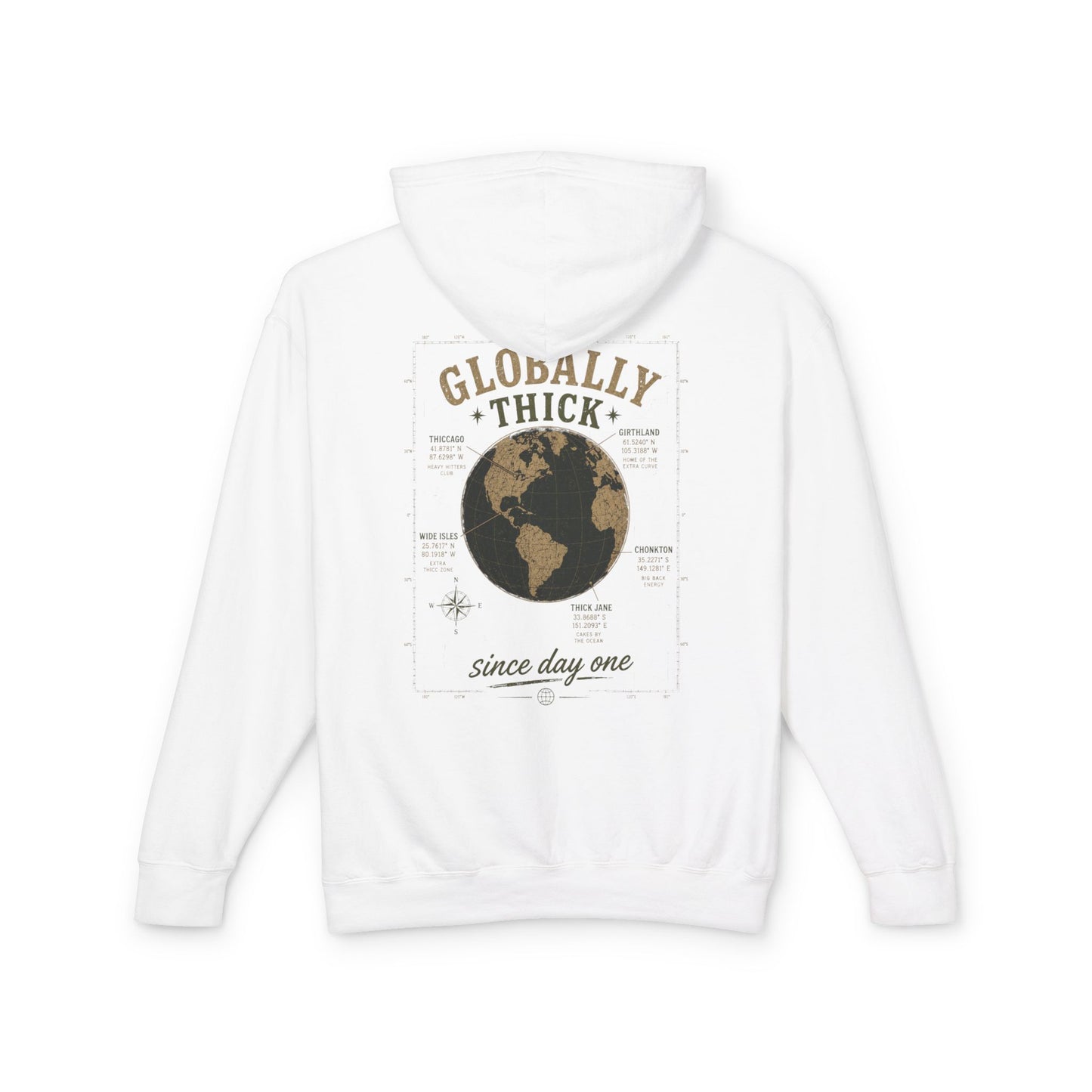Globally Thick Hoodie – Retro Earth Graphic "Since Day One"