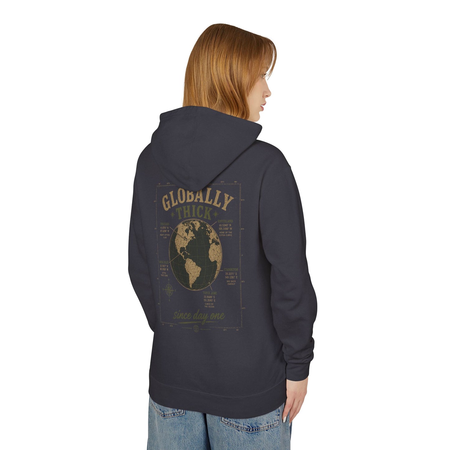 Globally Thick Hoodie – Retro Earth Graphic "Since Day One"